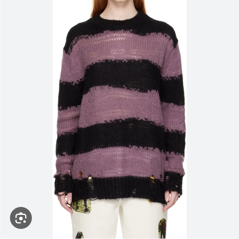Acne Studios distressed stripe alpaca sweater